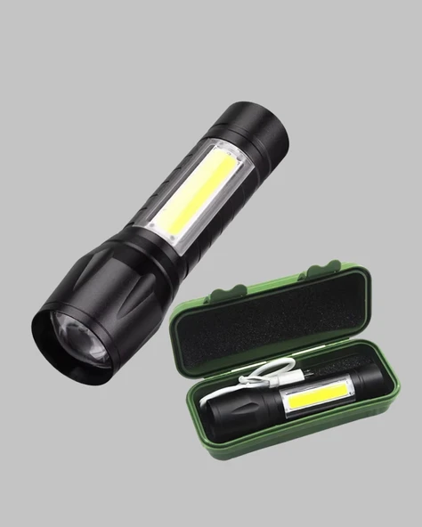 Profesyonel 4 Modlu Şarjlı El Feneri | 1300 mAh Batarya | Cree LED Teknolojisi - Resim 2