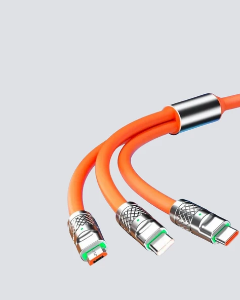 ÜÇLÜ Şarj Kablosu – Yüksek Hızlı, Dayanıklı ve Uzun Ömürlü - Resim 4