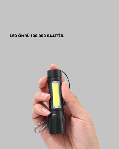 Profesyonel 4 Modlu Şarjlı El Feneri | 1300 mAh Batarya | Cree LED Teknolojisi - Resim 5