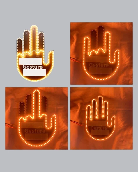 176 LED Amber Renkli El Hareketiyle Kontrol Edilen Motosiklet Dönüş Sinyali - Resim 4