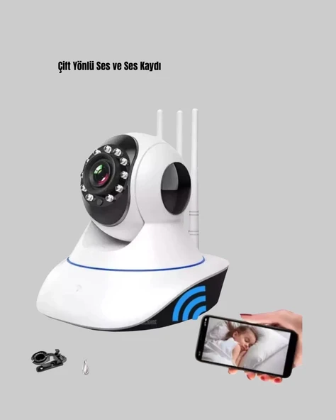 Akıllı IP Güvenlik Kamerası – 1080P HD, Gece Görüşlü, Hareket Algılamalı - Resim 3