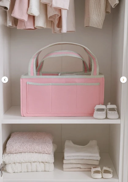 YUNUSOĞLU HOME Anne Bebek Keçe Bakım Çantası Yenidoğan İçin Organizer Düzenleyici Çok Amaçlı - Resim 2