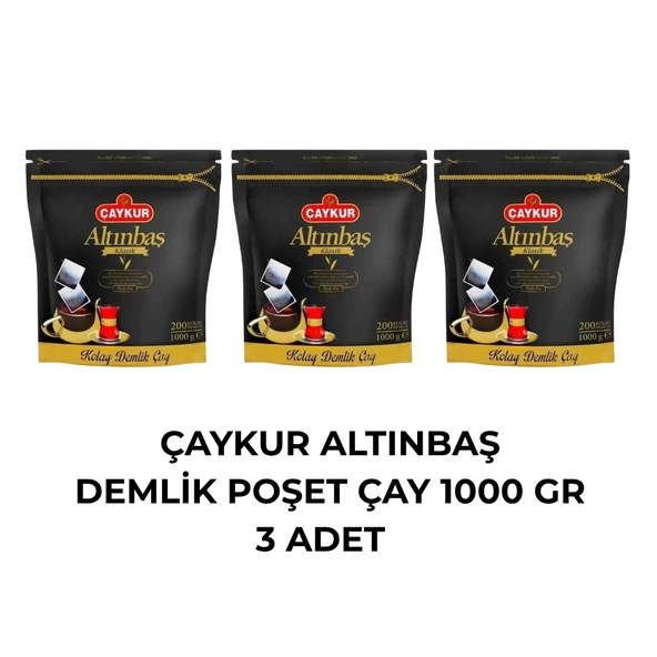 Çaykur Altınbaş Demlik Poşet Çay 1000 gr - 3 Adet ürün görseli