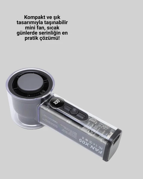 Kompakt Dijital Ekranlı Fan | 100 Seviye Hız + Sessiz Çalışma - Resim 5