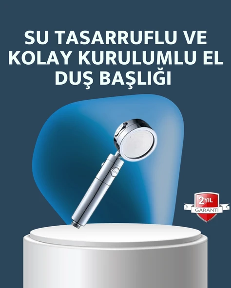 Yüksek Basınçlı 3 Fonksiyonlu Duş Başlığı ürün görseli
