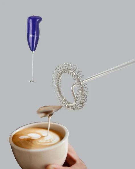 Mini Pilli Portatif Karıştırıcı – Cappuccino, Latte, Frappe ve Kahve Köpürtücü - Resim 5