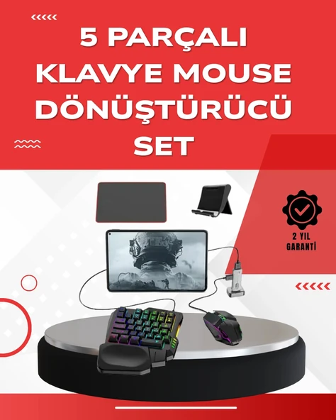 Android Uyumlu Oyun Klavye Mouse Seti | Taşınabilir & Dayanıklı ürün görseli 1