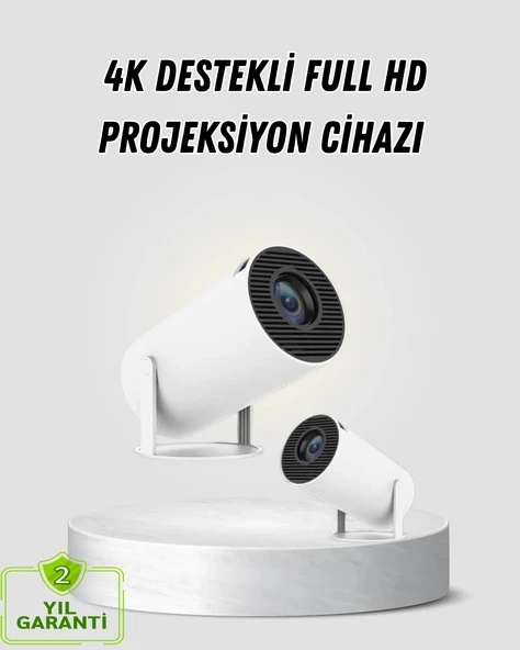 Full HD 4K Destekli Akıllı Projeksiyon – 130 inç Ekran, Uzun Ömürlü Ampul ve Çoklu Giriş ürün görseli 1