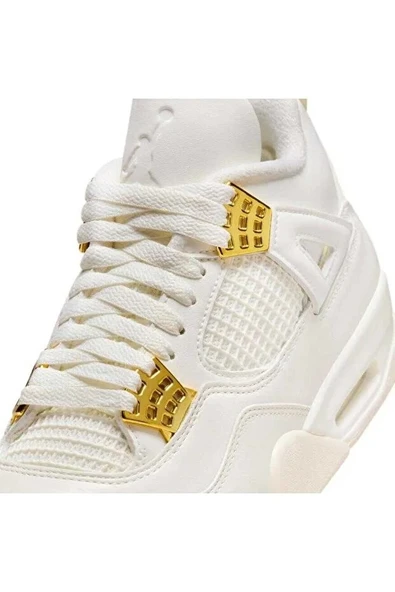 Nike Air Jordan 4 Retro Metallic Gold (W) deri  kadın beyaz   spor ayakkabı ürün görseli