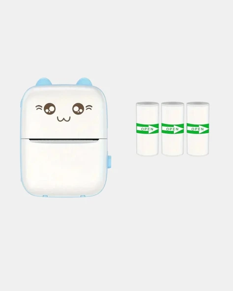 Kablosuz Mini Cep Yazıcısı Bluetooth Destekli 1200mAh Bataryalı - Resim 4