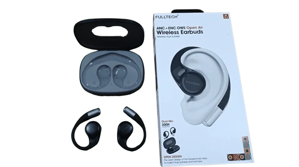 FULLTECH 300H ANC ENC OWS Open Air Kablosuz Kulaklık Gürültü Engelleme, 300 Saat Pil, Dual Mikrofon, Ergonomik Kulak Kancası Tasarı - Resim 4