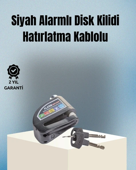 Motosiklet ve Bisiklet İçin 6mm Pinli Alarmlı Disk Kilidi ürün görseli