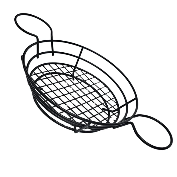 TEKMARKED METAL SOSLUKLU HAMBURGER VE PATATES KIZARTMASI SUNUM SEPETİ