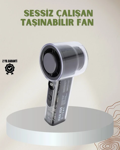 100 Kademeli Ayarlanabilir Mini Fan | Dijital Ekranlı Serinletici ürün görseli 1