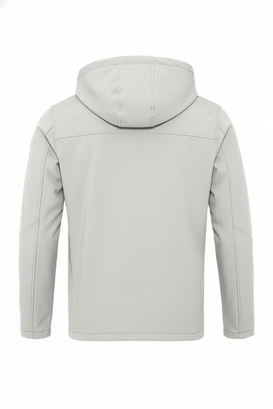 Kürklü Su ve Rüzgar Geçirmez Beyaz Softshell Kışlık Erkek Mont - Resim 6