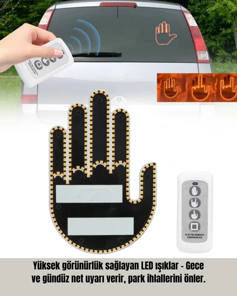 Uzaktan Kumandalı LED El Park Uyarı Cihazı 2025 Model A Kalite - Resim 4