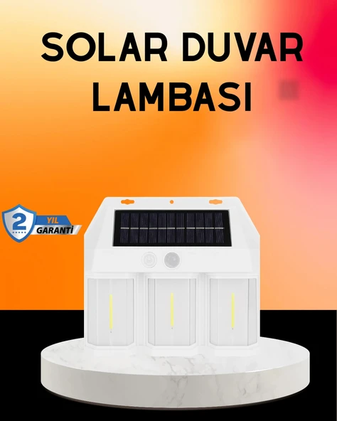 Güneş Enerjili 3 Modlu Duvar Apliği – Bahçe ve Garaj Aydınlatması ürün görseli