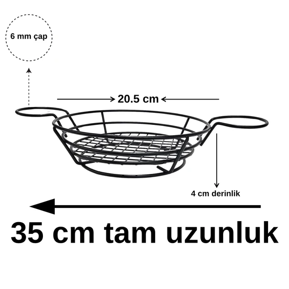TEKMARKED METAL SOSLUKLU HAMBURGER VE PATATES KIZARTMASI SUNUM SEPETİ - 2