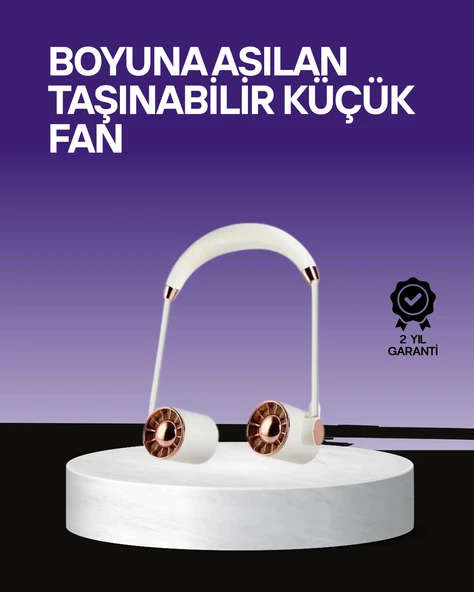 Boyun Askılı Katlanabilir Fan 1000 mAh USB Şarjlı Taşınabilir ürün görseli 1