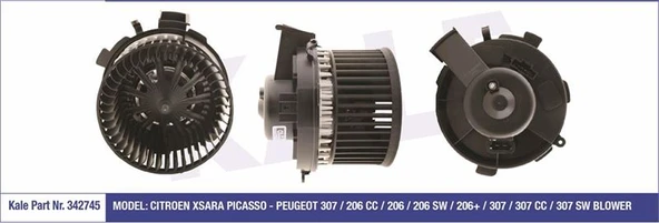Psa Kalorıfer Motoru P307 01>08 P206 P206+ (t3e) Plus Xsara Picasso Otomatık Sogutma - Kale 342745 ürün görseli 1