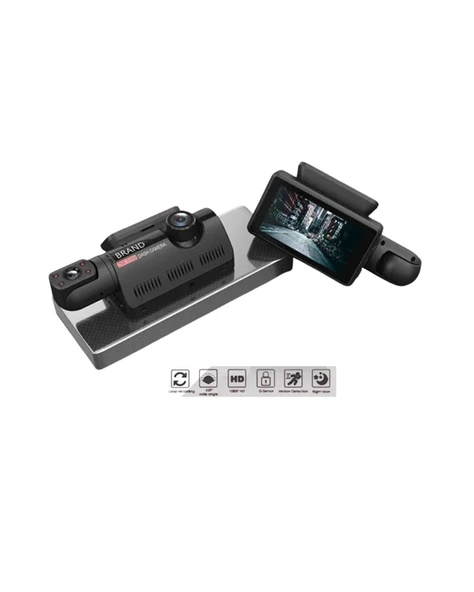 Çift Lensli Araç İçi Kamera – Park Koruma, Gece Görüş ve Tarih Damgası - Resim 4