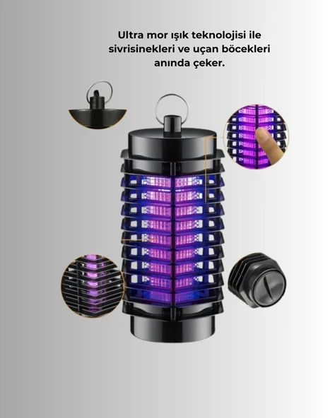 Elektrikli UV Işıklı Sivrisinek ve Böcek Öldürücü – Sessiz ve Güvenli Tuzak - Resim 4