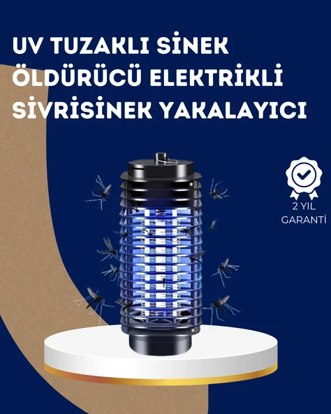 Elektrikli UV Işıklı Sivrisinek ve Böcek Öldürücü – Sessiz ve Güvenli Tuzak ürün görseli