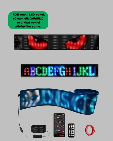 Kayan Yazı Destekli RGB LED Reklam Paneli USB ile Kolay Kurulumlu - Resim 2