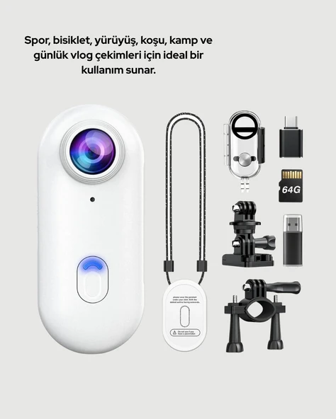 Geniş Açı Lensli WiFi Spor ve Vlog Kamerası - Resim 5