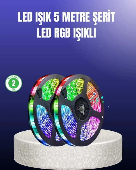 Enerji Tasarruflu RGB Şerit LED 5 Metre ürün görseli 1