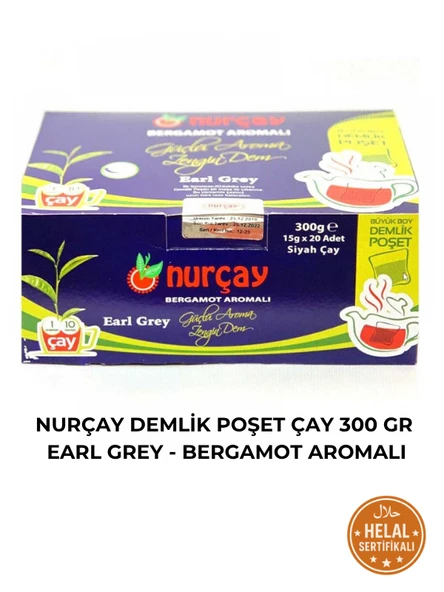 Nurçay Demlik Poşet Çay 300 gr  Earl Grey - Bergamot Aromalı - 1 Adet ürün görseli