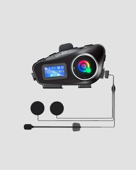 LCD Ekranlı Bluetooth Kask Kulaklığı FM Radyo ve SD Kart Girişli - Resim 5