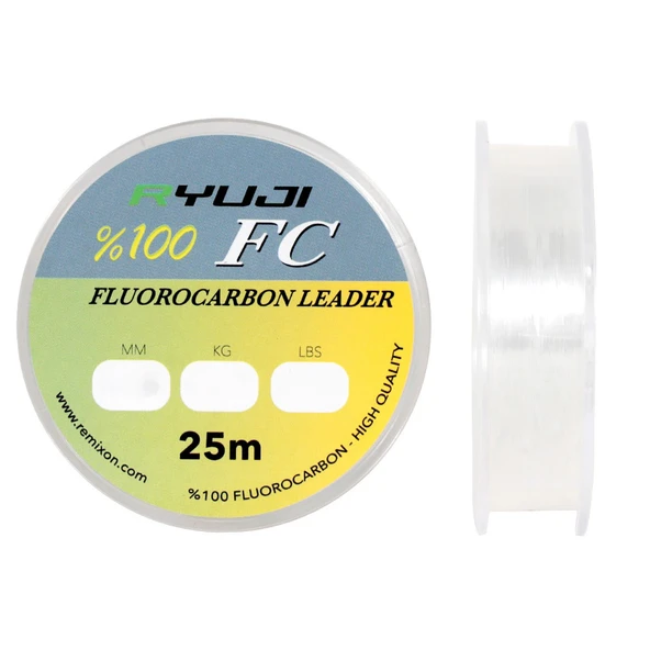 Ryuji %100 Fluorocarbon Leader 25m Olta Misinası  0.37mm 9.07kg ürün görseli