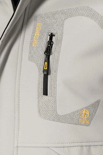 Kürklü Su ve Rüzgar Geçirmez Beyaz Softshell Kışlık Erkek Mont - Resim 2