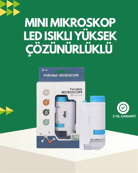 LED Aydınlatmalı 80–200 Kat Büyütmeli Cep Mikroskop ürün görseli