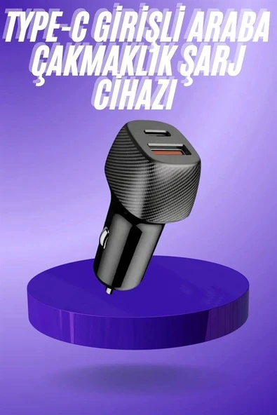 38W USB Type-C Girişli Oto Çakmaklık Araç İçi Hızlı Şarj Çakmaklık Şarj Aleti - Resim 2