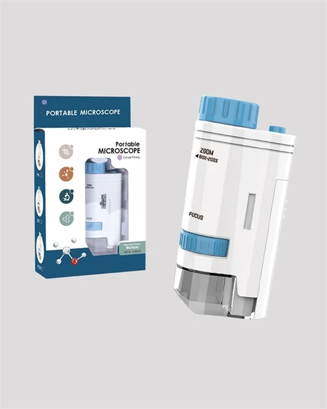 LED Aydınlatmalı 80–200 Kat Büyütmeli Cep Mikroskop - Resim 3