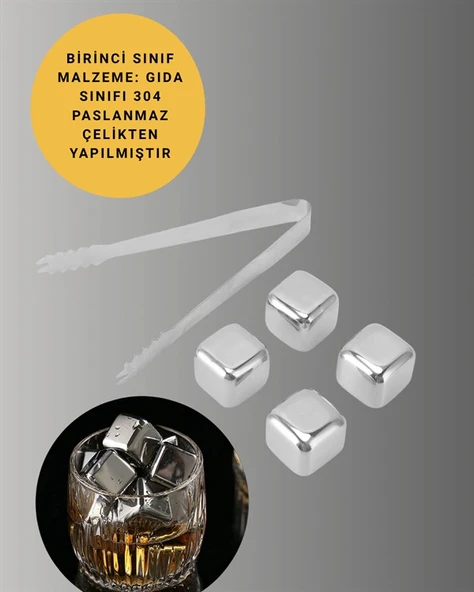 Çevre Dostu Metal Buz Küpü ve Kullanışlı Klips Seti - Resim 5