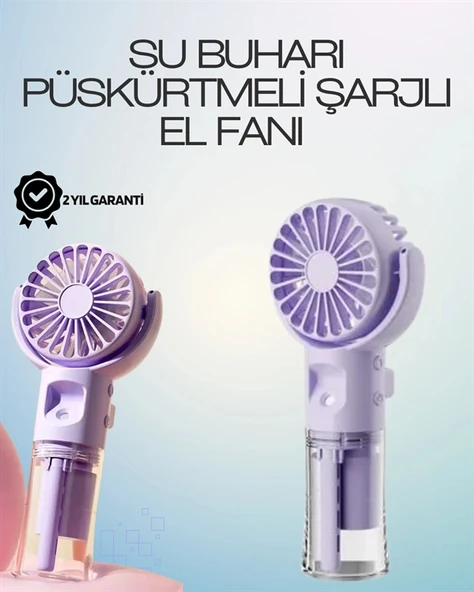 Şarjlı Buğu Fanı – Nemlendirici Sis Fonksiyonlu, Tip-C Girişli, Taşınabilir Masa Fanı ürün görseli 1