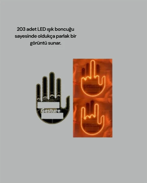 Aracınız İçin Eğlenceli ve Güvenli İletişim: LED Jest Lambası, Uzaktan Kumandalı, Kolay Montaj - Resim 3
