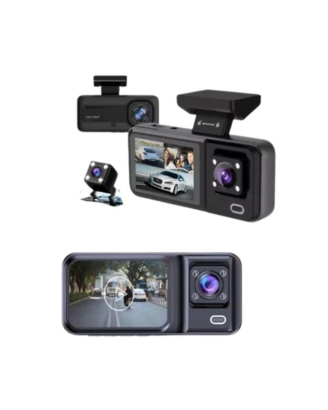 Geri Görüş Destekli Full HD Araç Kamerası – Gelişmiş 3 Kameralı Kayıt Çözümü - Resim 4