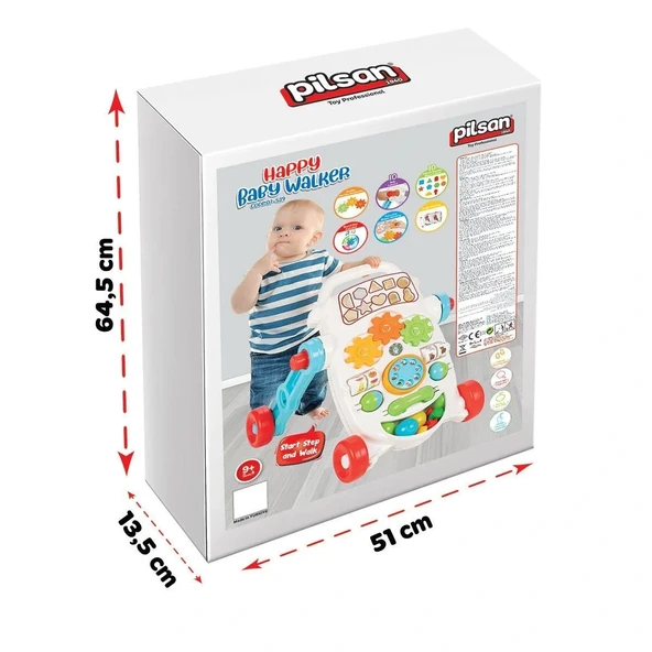 07 539 Happy İlk Adım Arabası Pembe -Pilsan Oyuncak - Resim 4