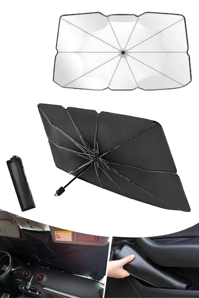 Oto Ön Cam Güneşliği Otomatik Katlanabilir Gölgelik Oto Cam Şemsiye - Resim 5