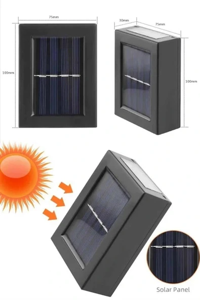 Solar Güneş Enerjili Çift Taraflı Duvar Lambası Çift Taraflı Duvar Lamba Güneş Enerjili - Resim 4