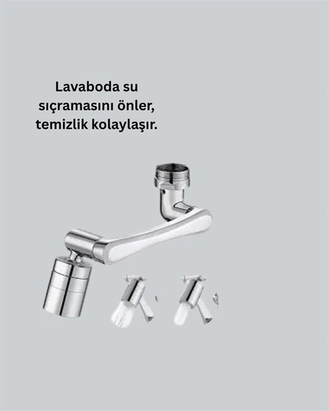 1080° Dönebilen Musluk Aparatı – Çift Su Akışı, Robotik Kol Tasarımı ve Su Tasarrufu Özellikli - Resim 5