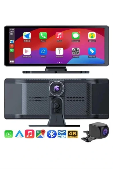 4K Ultra Araç İçi Ön ve Arka Kameralı Ekran HD 2 Kameralı Torpido Üstü Araç Multimedya ürün görseli