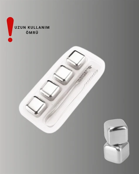 Çevre Dostu Metal Buz Küpü ve Kullanışlı Klips Seti - Resim 3