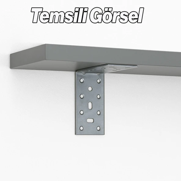 Mobilya Eşya Dolap Duvara Sabitleme Köşebent Bağlantı Aparatı (50 ADET) L Demiri Gönye 40x80x80 Mm - Resim 6