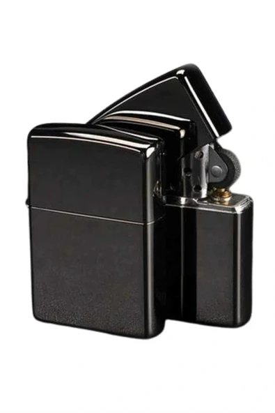 Siyah Kutulu Metal Çakmak Benzinli Hediyelik Eşya - Resim 3