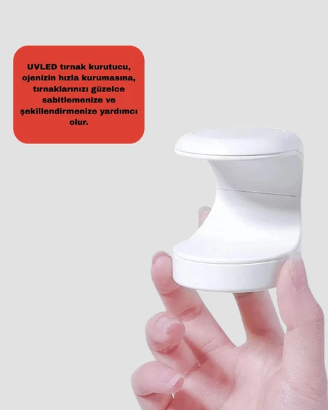 Mini Tırnak Kurutucu – Hızlı Kurutma İçin UVLED Işık Teknolojisi - Resim 4